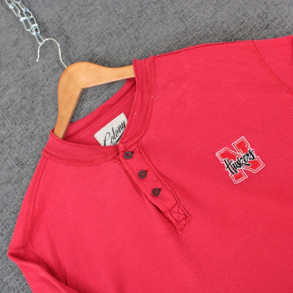 Colony Nebraska Huskers Henley Men's Thermal Long Sleeve Shirt